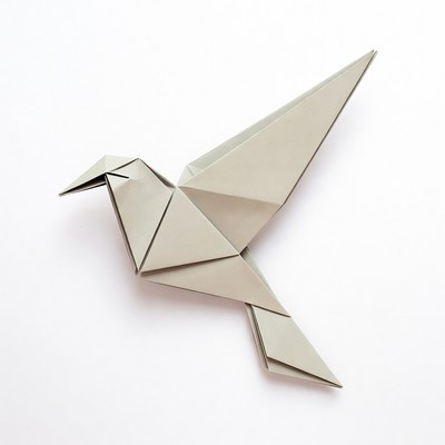 Paper bird made with origami techniques