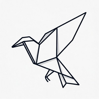Bird made from geometric shapes