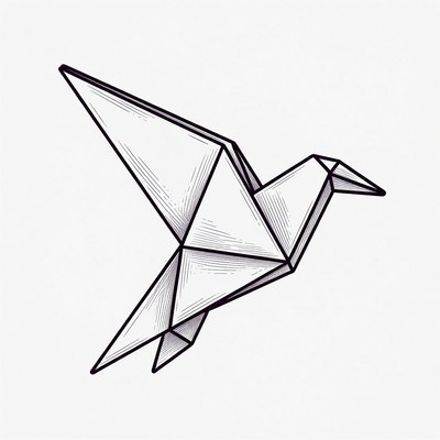 Origami bird in simple design