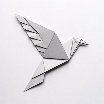 Paper bird made with origami techniques
