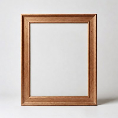Empty wooden frame on plain background