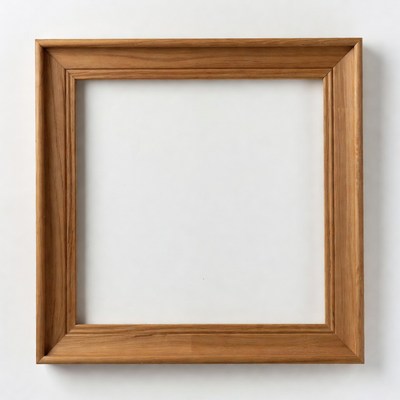 Simple wooden frame on white wall
