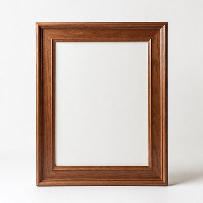 Empty wooden frame on display
