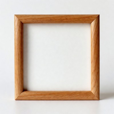 Wooden frame on plain background