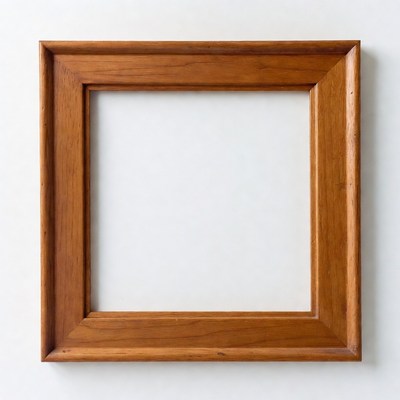 Wooden frame on white background