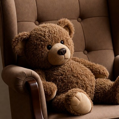 Cute teddy bear on chair