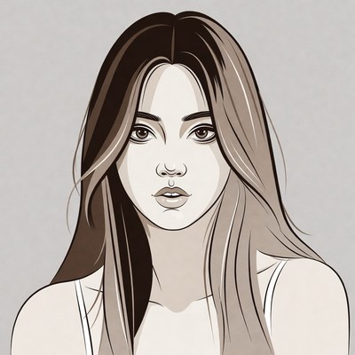 Portrait of a woman with long hair