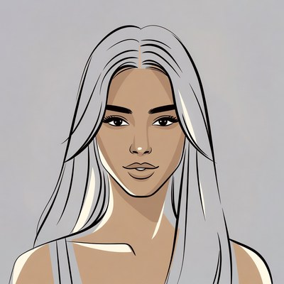 Portrait of a woman with long hair