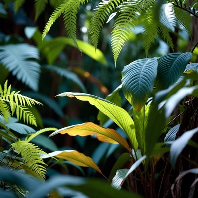 Green plants in a tropical setting