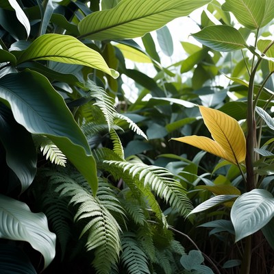 Lush green plant life in nature
