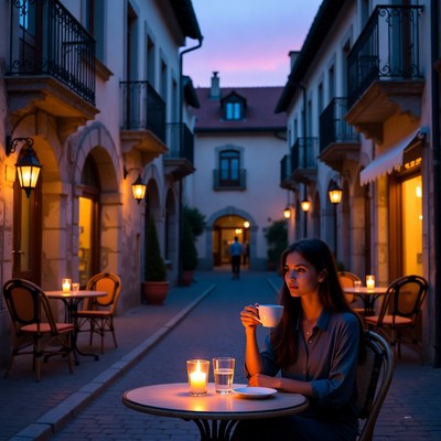 Evening in the quiet street