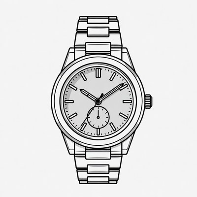 Watch design sketch with details