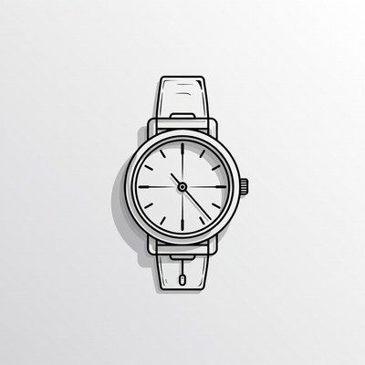 Simple watch design on white background