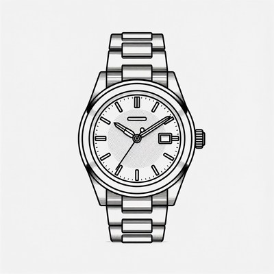 Simple watch design in black and white