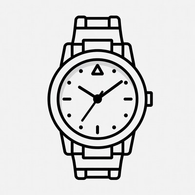Watch with simple design and strap
