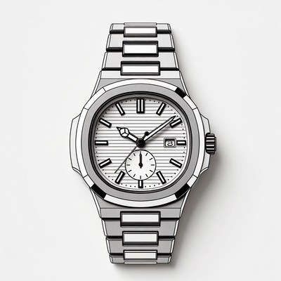 Highlights of a silver watch design