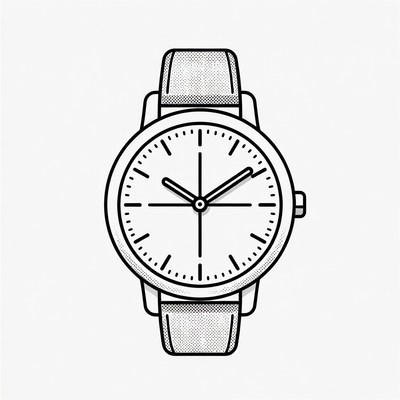 Simple watch with leather strap design