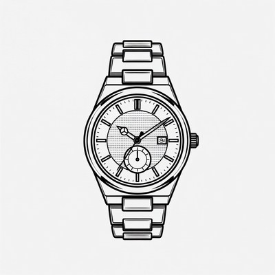 Detailed design of a wristwatch with calendar