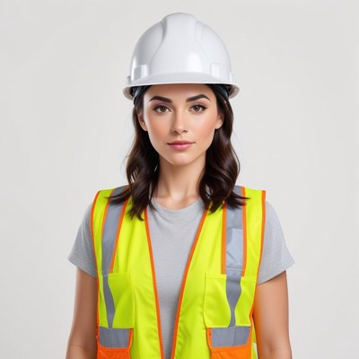 Worker in safety gear for construction site