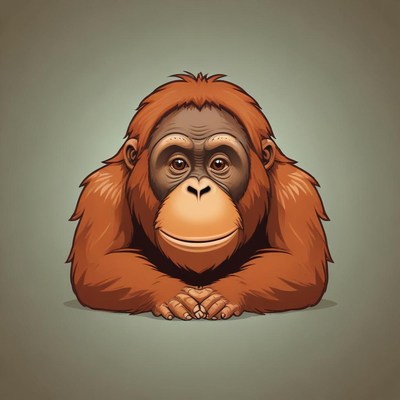 Cartoon illustration of an orange monkey