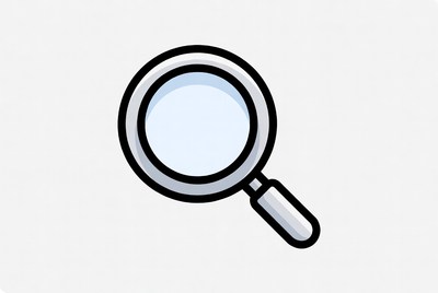 Magnifying glass on light background
