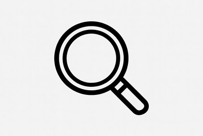 Magnifying glass on white background