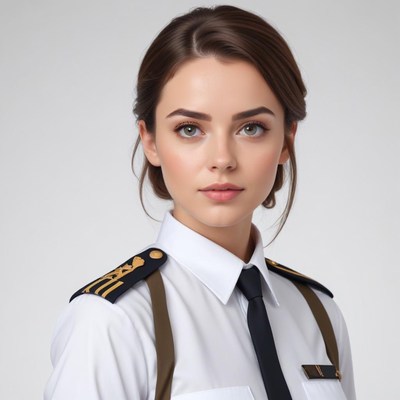 Portrait of a female pilot in uniform