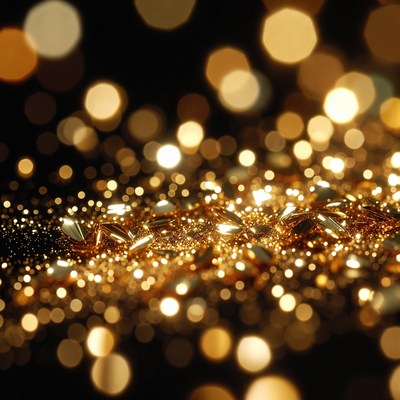 Golden sparkle background with light effects