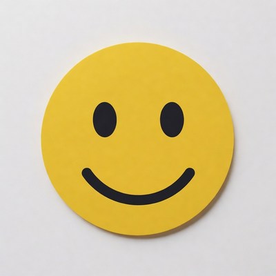 Bright yellow happy face with simple design