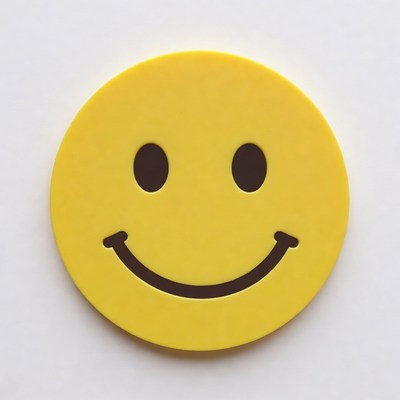 Yellow smiley face on white background