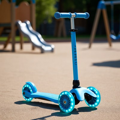 Colorful scooter at playground during day
