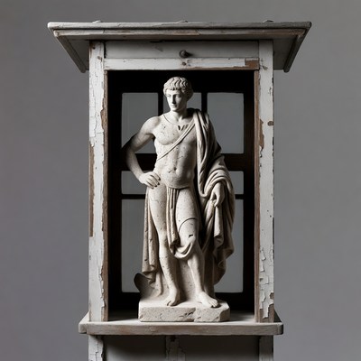 Sculpture in display case