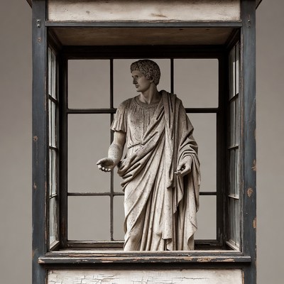 Sculpture in a window display