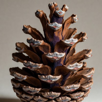 Pinecone details on a simple surface