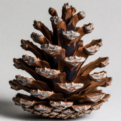 Detailed close-up of a pine cone