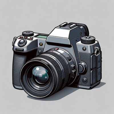 Close up of a digital camera setup