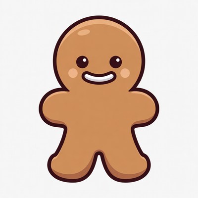 Gingerbread figure with smiley face