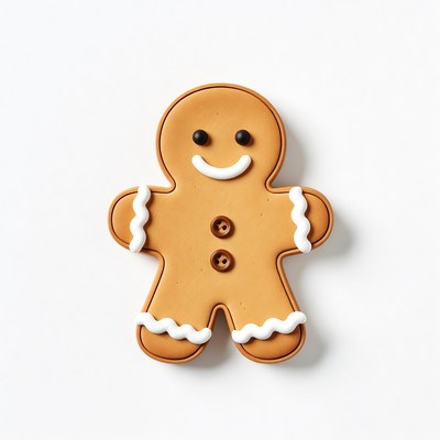 Gingerbread cookie on white background
