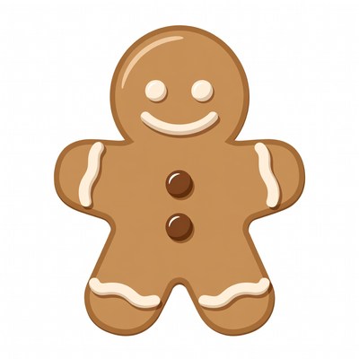 Gingerbread cookie on white background