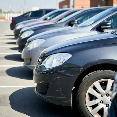 Cars parked in a lot