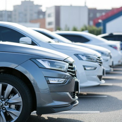 Cars parked in a row during daytime