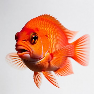 Bright orange fish swimming in water