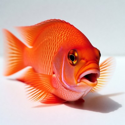 Bright orange fish swimming in water