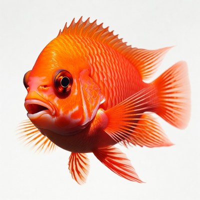 Bright orange fish swimming in water