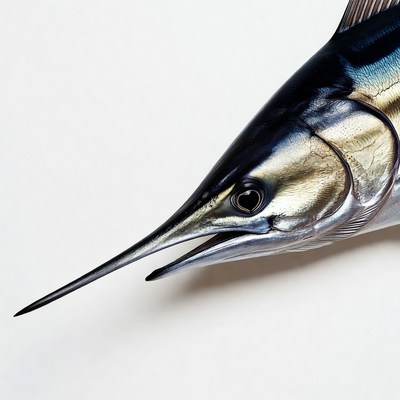 Swordfish head close up view