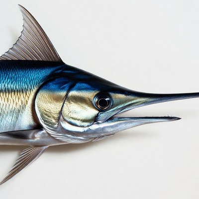 Swordfish close up view with details