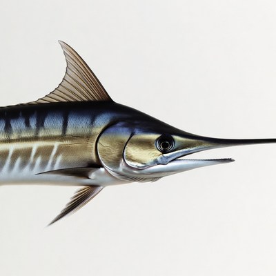 Swordfish swimming in clear water