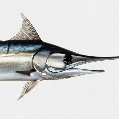 Swordfish swimming in clear water