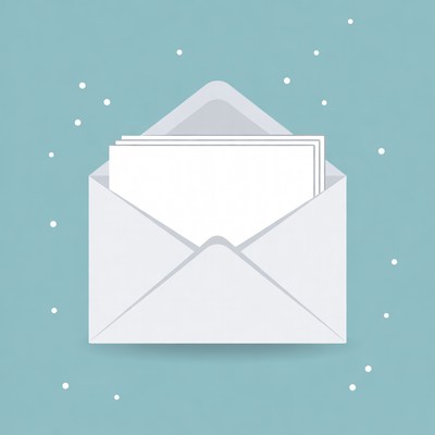 Envelope with blank papers inside