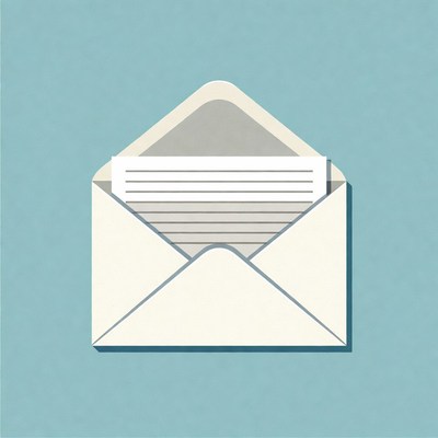 Open envelope with letter inside